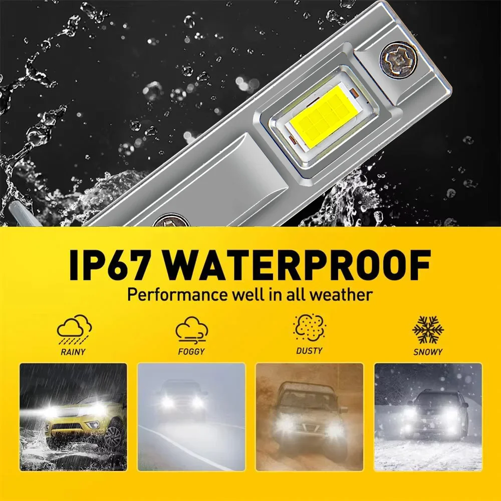 Ampoule LED Canbus pour voiture, lumière de sauna, haute puissance, diode antibrouillard automatique, lampe de course de conduite de moto, 100W, Fiat Bravo 2 2008 ~ 2014, 2x H1