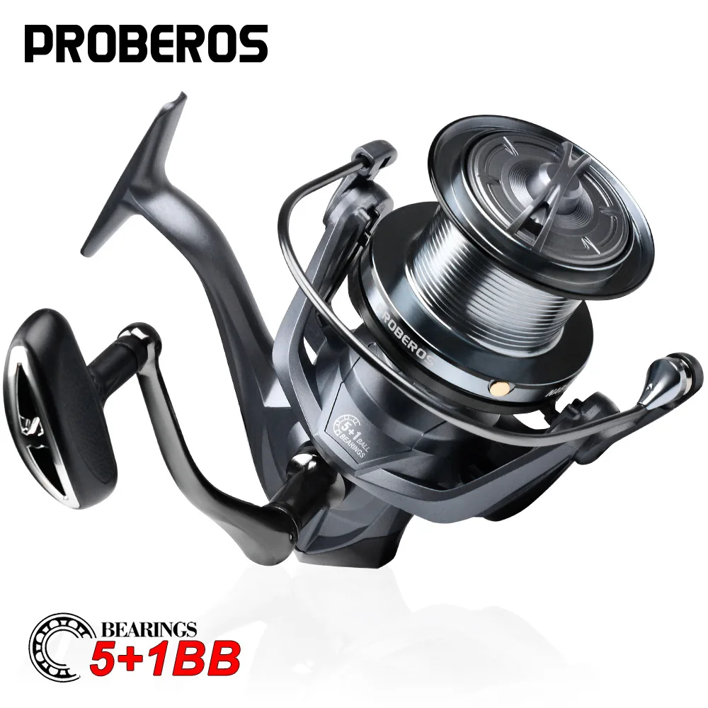 

PROBEROS 5+1BB Ball Bearings 18Kg/39.7LB Maximum Power Stainless Steel Bearings Drive System 4.8:1 Rotary Fishing Spinning Reel