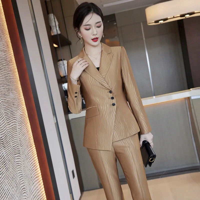 Long Sleeve Fashionable Elegant Slim Fit Female Boutique Work Uniforms Socialite Fried Street Frock in Black Women's Pants Forma