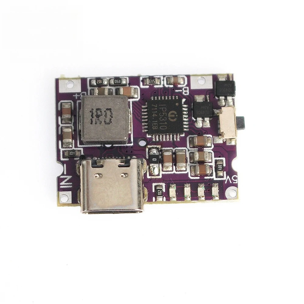 5V 3A Type-C USB Boost Converter Step-Up Power Module Lithium Battery Charging Protection Board for DIY Charger Module