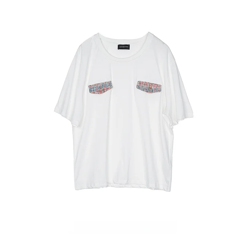 

Повседневная футболка с дизайнерским принтом, женская, свободного кроя, с коротким рукавом, хлопковая, модная осенняя одежда