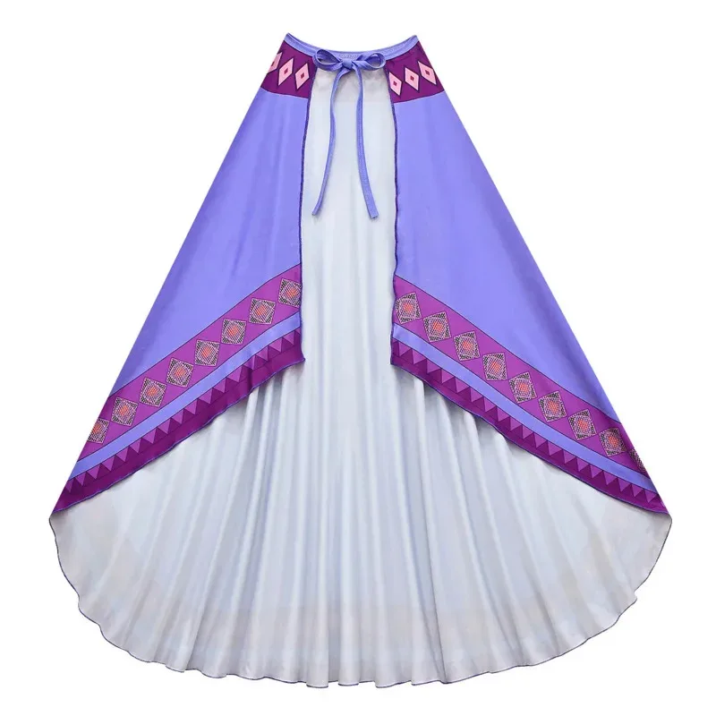 Nueva película Wish Asha princesa niñas disfraz Cosplay vestido de fiesta elegante peluca trenzada larga negra pelo Asha Cosplay disfraz de Halloween