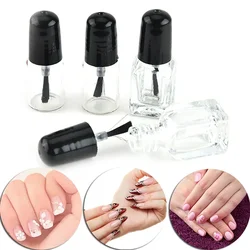 50pcs 3ml Empty Glass Nail Polish Bottle With Brush Travel Portable Transparent Nail Gel Refillable Bottles Cosmetic Container