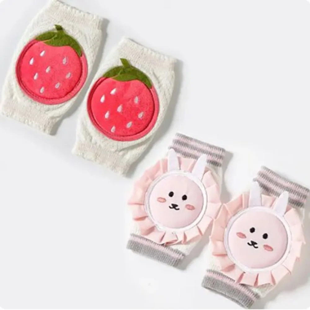 Cotton Fabric Cute Cartoon Baby Knee Pad Fall Prevention Wear Resistant Kids Safety Crawling Elbow Cushion Breathable