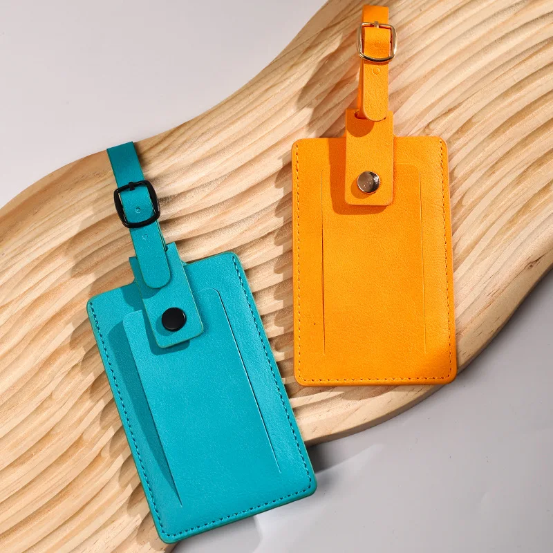 Etykieta bagażowa ze skóry PU, identyfikator do walizki, klips do identyfikacji podróżnej, akcesoria do walizki biznesowej.