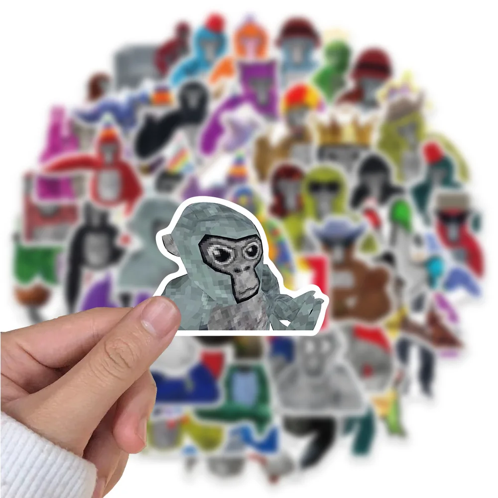 50Pcs Gorilla Tag Stickers Pack, Funny Game Aesthetic Vinyl Waterproof Sticker Decal for Water Bottle,Laptop,Phone,Skateboard