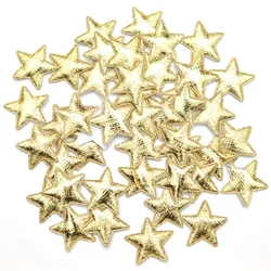 300Pcs/lot 25mm Gold & Silver Cloth Padded Star Appliques DIY Crafts Supplies Sewing on Patches Accessories Wedding Decoration