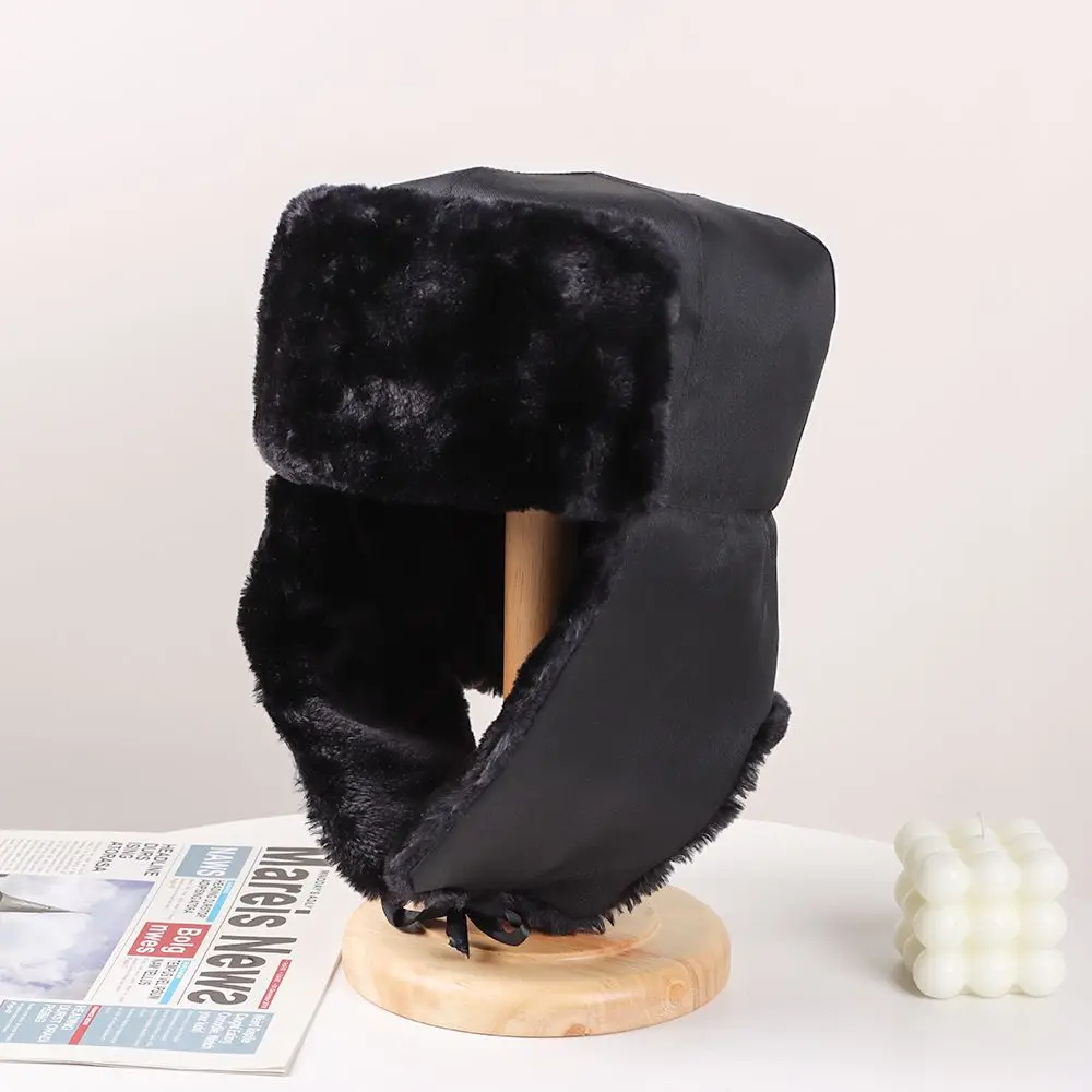 Inverno quente earflap bonnet neve bonés trapper bombardeiro chapéus de pele chapéu de esqui russo ushanka