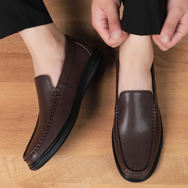 

Spring Autumn Men Loafers Breathable Business Casual Flat Bottomed Simple Comfortable Gentlemen's Driving Shoes