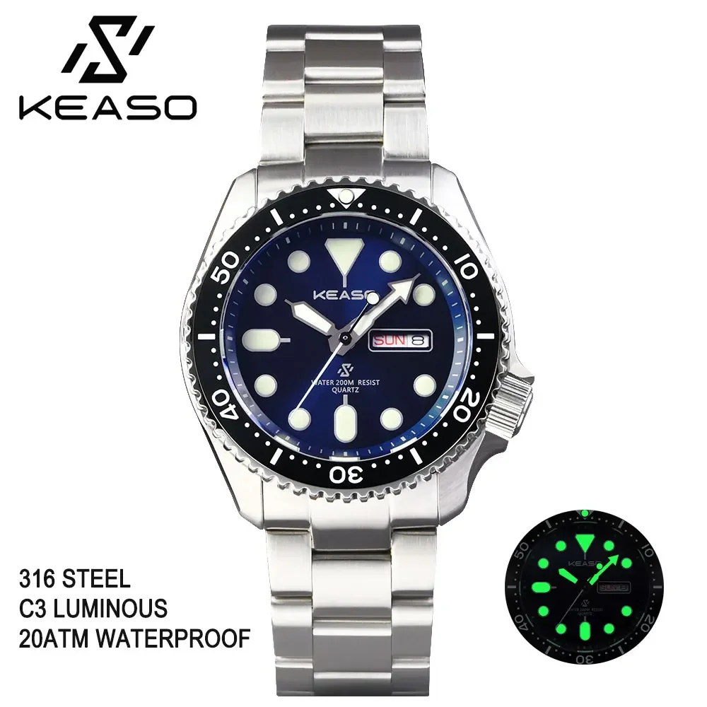 Men's Dive Watch with Luminous Features, Waterproof