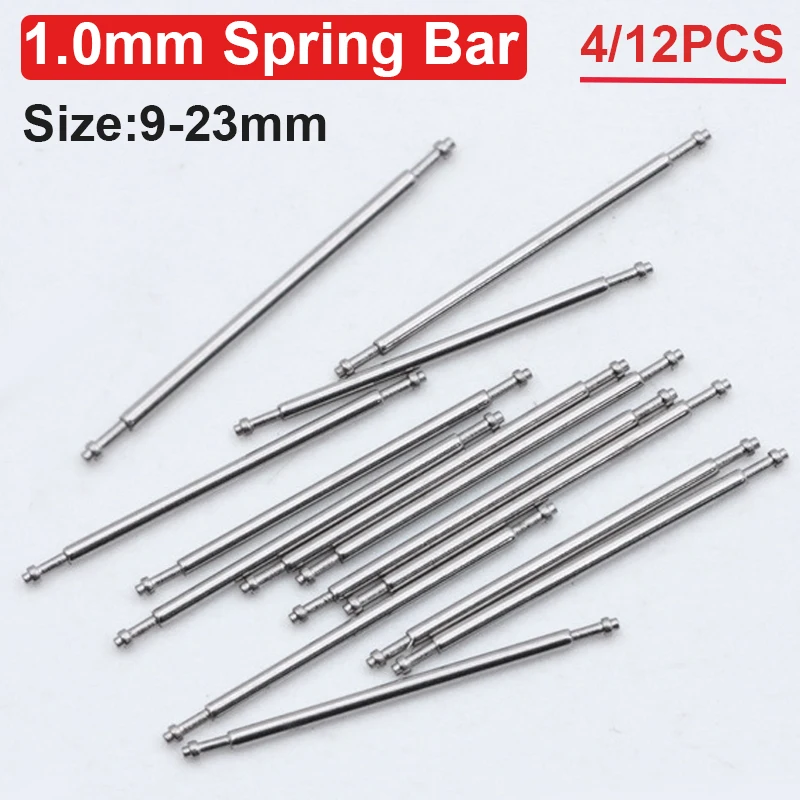 1.0mm Stainless Steel Watch Band Spring Bar Tool Strap Link Pins Repair Tool 14mm 16mm 18mm 19mm 20mm 21mm 22mm Metal Pins