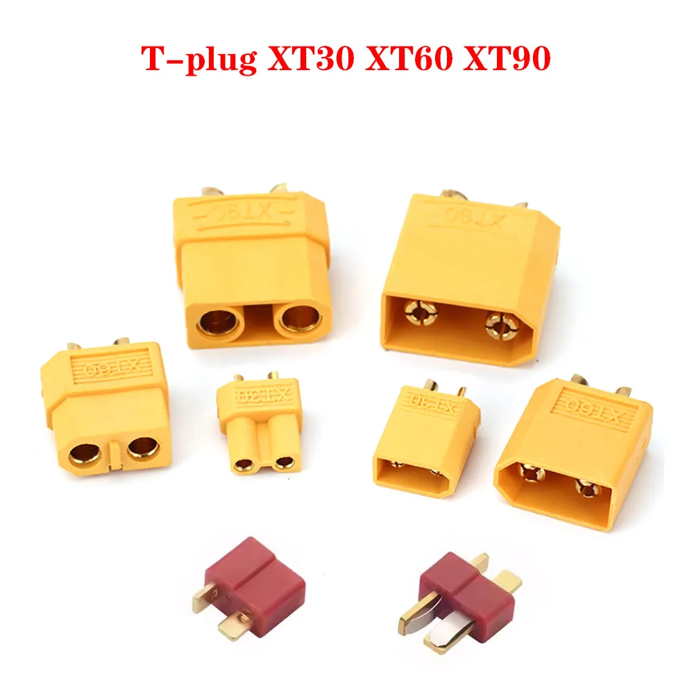 

100PCS T-plug XT30 XT60 XT90 connector plug bullet head welding terminal suitable for RC lithium polymer battery model aircraft