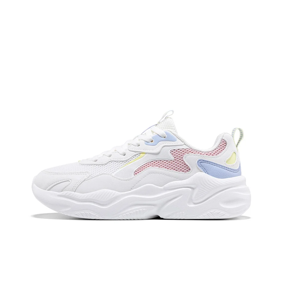 XTEP Low top Chunky Sneakers Women's White Pink Blue 874118320018-2