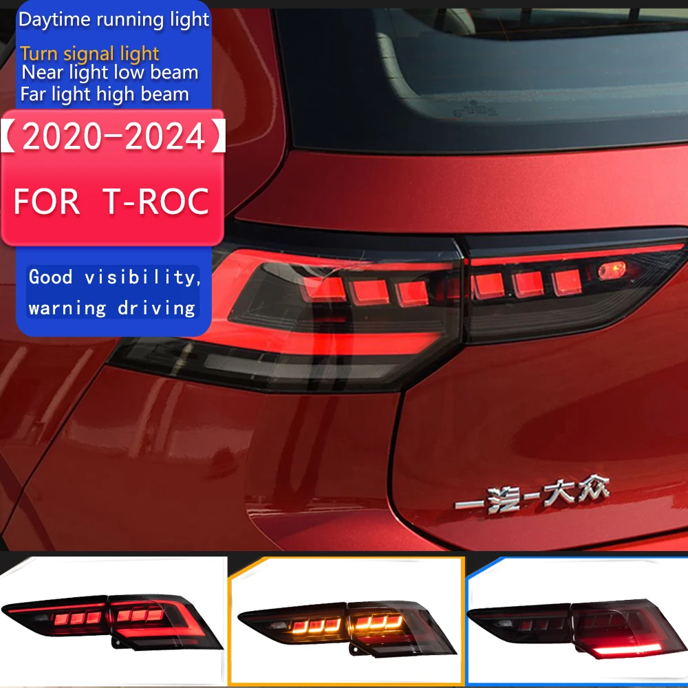 

Стайлинг автомобиля Задний фонарь для Golf 8, задние фонари 2020-2024 MK8, светодиодный задний фонарь Golf MK8, задний стоп DRL, тормоз, автоаксессуары