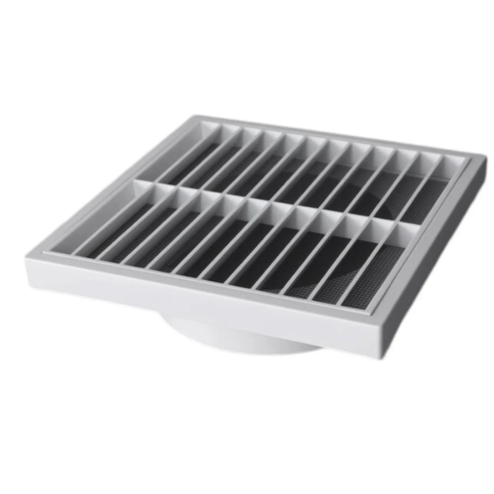 Louvered Plastic Wall Vent Grille with External Vent Cover and Screen for Bathroom Kitchen Garage Attic Airflow