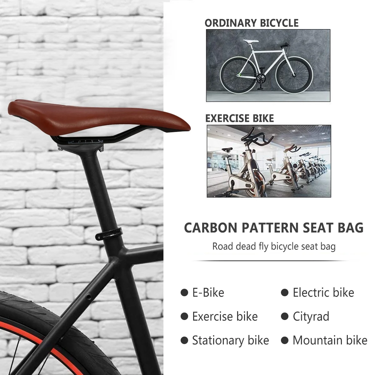

Carbon Fiber Bike Saddle Cover PU Comfortable Wide Soft Cushion for Road Exercise Bike Seat Saddle Cover