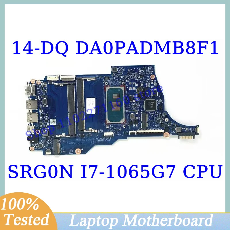 DA0PADMB8F1 For HP Pavilion 14-DQ 14S-DQ Mainboard With SRG0N I7-1065G7 CPU Laptop Motherboard 100% Fully Tested Working Well