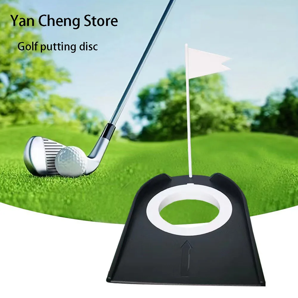 

Mini Golf Putting Practice Aid Golf Putter Plate with Hole Indoor Outdoor Portable Chipping Training Adjustable Golf Tool