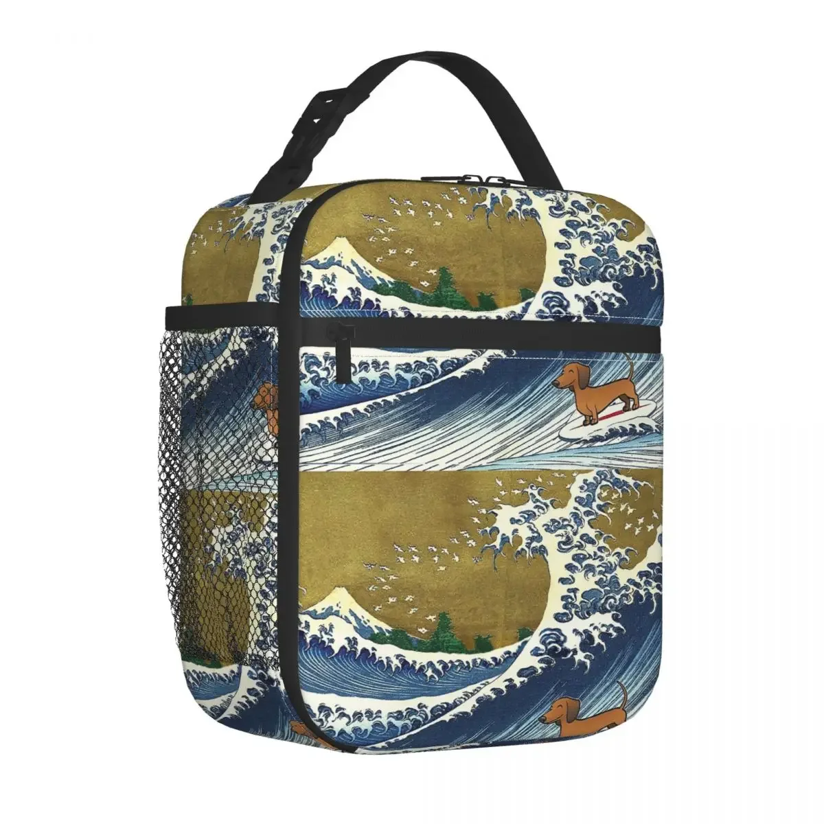 

Изолированная обеденная сумка с таксой Weiner для серфинга, большой Ланч-бокс Doxie для сосисок, сумка-холодильник, сумка-тоут, Ланч-бокс, пляжная сумка для бенто