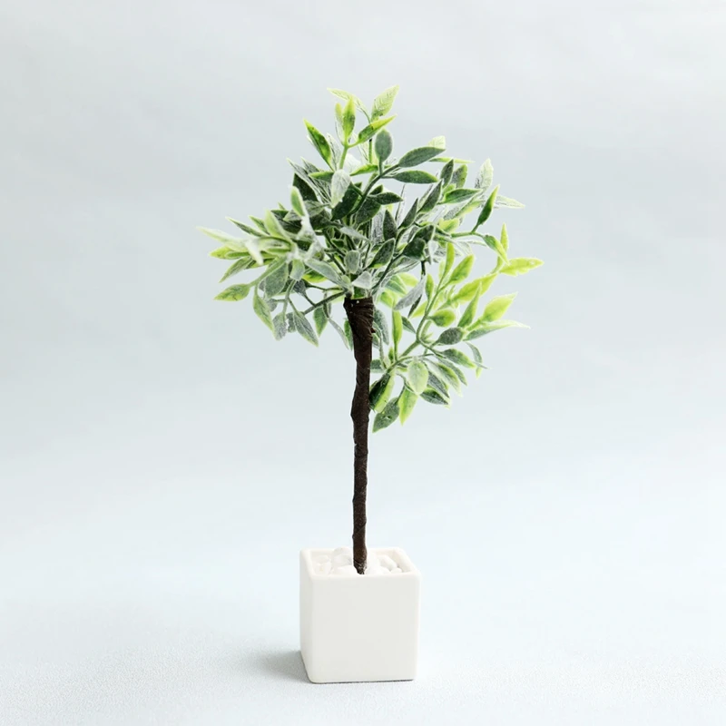 Mini planta para casa de muñecas, plantas en macetas en miniatura, decoración de bonsái adecuada 1:6 1:8 1:12, accesorios para casa de muñecas