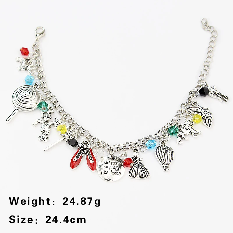 New In The Wizard Of Oz Charm For Women Pulseras Red Shoe Magic Wand Y2k Bracelet Accessories Bijoux