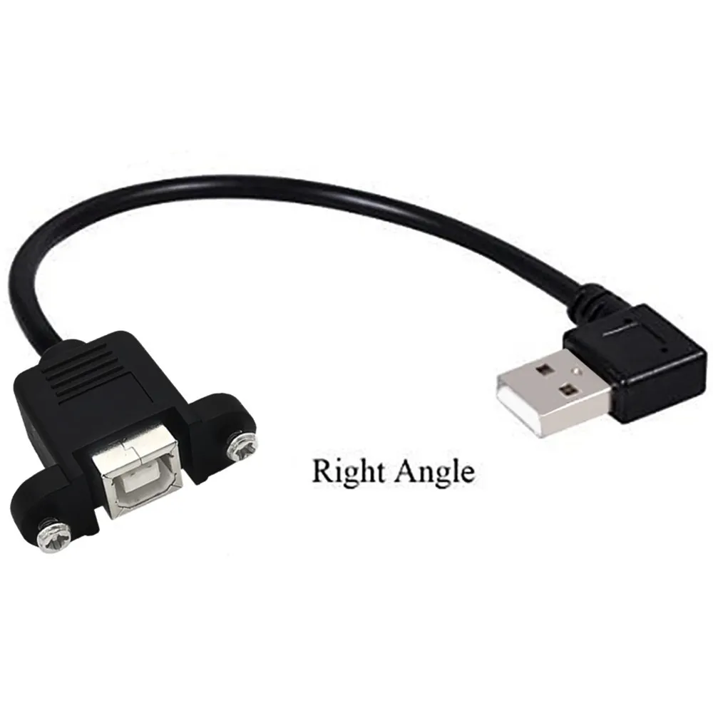 USB 2.0 AM/BF with ear cable, USB printing connection cable A male to B female screw hole fixed conversion cable 25cm