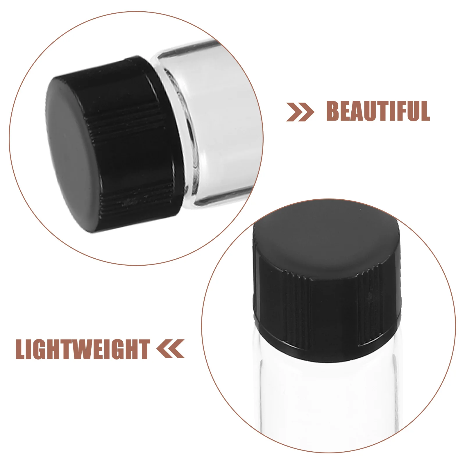 100Pcs Transparent Threaded Sample Glass Vials with Lids Clear Flat Bottom Bottles Safe High-Pressure Resistant for Science