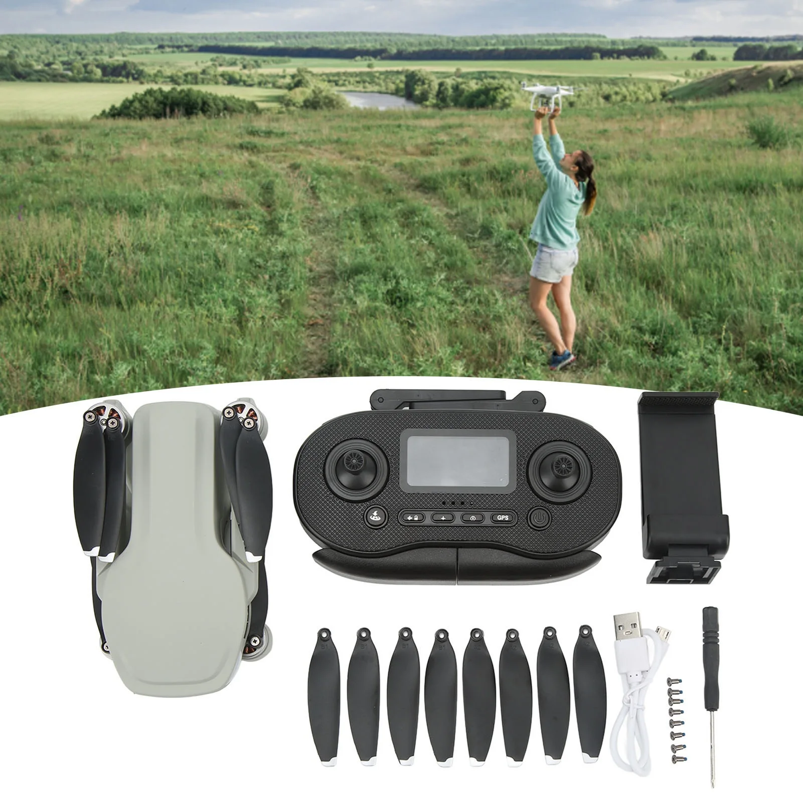 4k hd drone gps drone plástico l500pro gps sem escova dobrável drone rc fotografia aérea cinza rc sem escova quadcopter drone