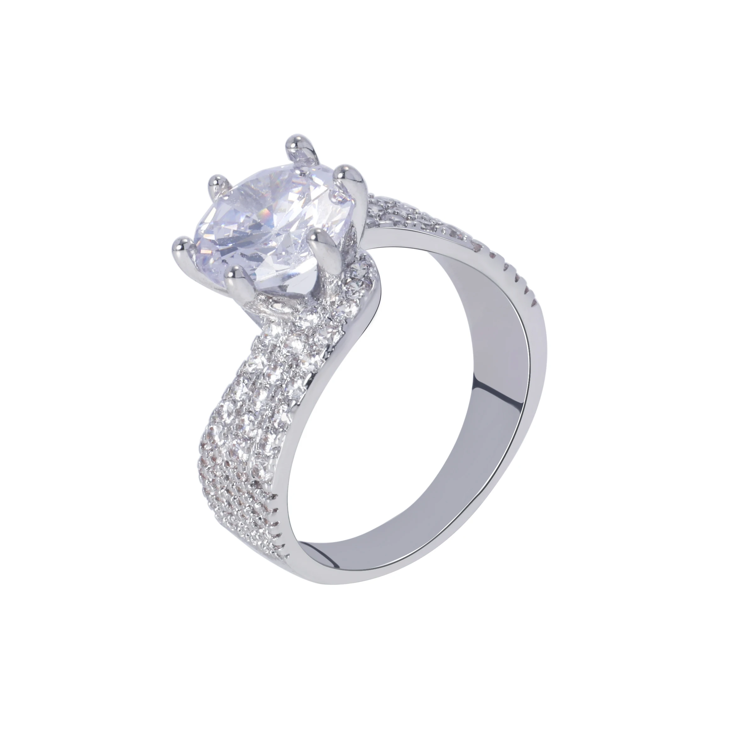 Élégante bague de fiançailles et de mariage en argent sterling 925 avec large bande et moissanite 3 carats, scintillante et tendance, symbole d'amour heureux, idéale pour les dîners, emballage de luxe, hypoallergénique, cadeau haut de gamme pour la Saint-Valentin et Noël