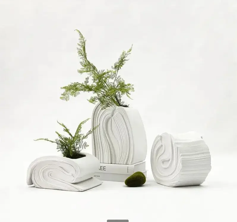 Simulation Book Ceramic Vase Simple Dining Table Flower Arrangement Living Room Porch Decoration Modern Home