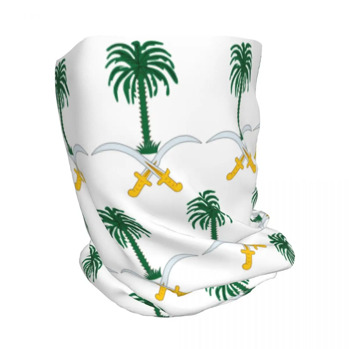 Coat Of Arms Of Saudi Arabia Bandana Neck Cover Mask Scarf Warm Headwear Beanies Hat for Men Women Adult Breathable