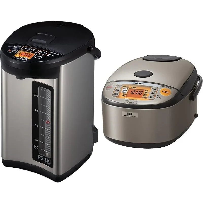 Zojirushi CV-JAC50XB, VE Hybrid-Wasserkocher und -wärmer, 5,0 Liter, Edelstahlschwarz, hergestellt in Japan und Induktionsheizsystem