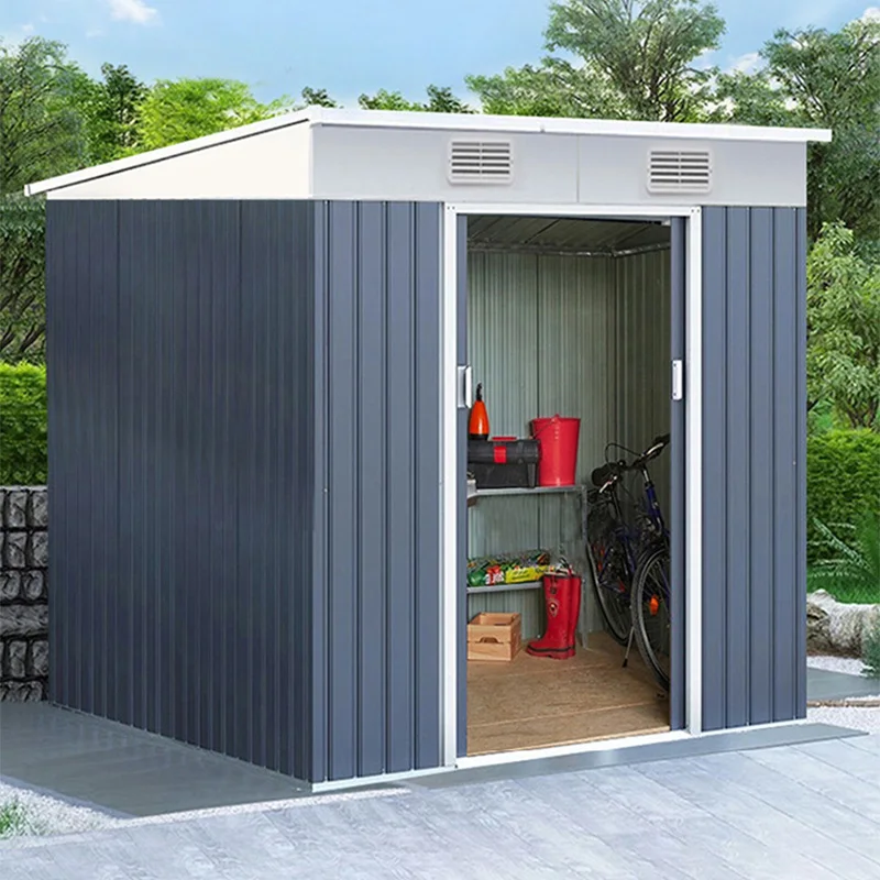 

Patio Galvanized Steel Storage Cabinet for Backyard Storage Shed Waterproof Metal Tool Room Mobile Hut Storage Outdoor Garden