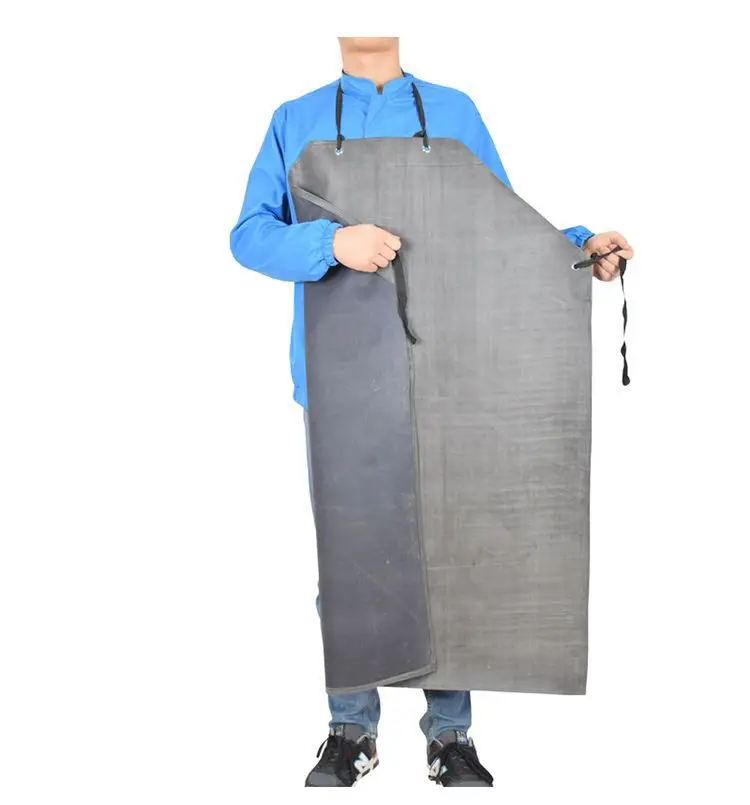 XXM-001 Venta al por mayor delantal de goma engrosado resistente al desgaste resistencia a ácidos y álcalis trabajo antiaceite delantal de poliéster de goma impermeable