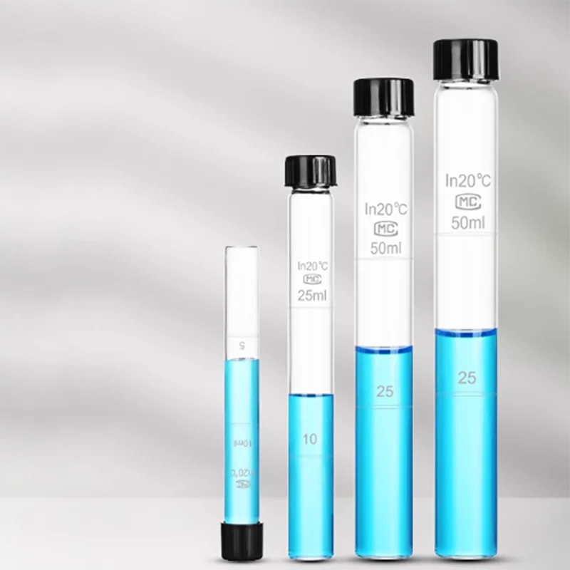 Glass flat bottom test tube screw-end colorimetric tube centrifugal tube with scale high temperature resistance with cover
