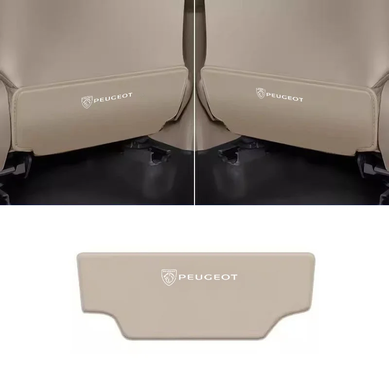 

For Peugeot 301 208 106 205 308 2008 207 508 607 406 107 3008 407 307 106 107 1pcs Leather Car Seat Back Anti Kick Mats Cover