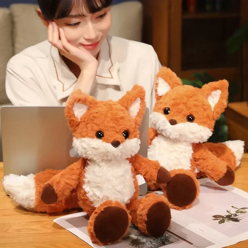 Niedliches Flauschiges Fuchs-Plüschtier Weiche Cartoon-Orange-Füchse Gefüllte Puppe Baby-Beruhigungsspielzeug für Kinder – Detail 18