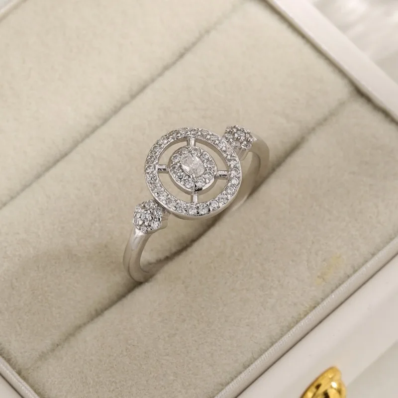 جديد S925 خاتم فضة بيضاوي الزركون شكل خلفي جولة تصميم الأزياء المتخصصة خاتم امرأة #2