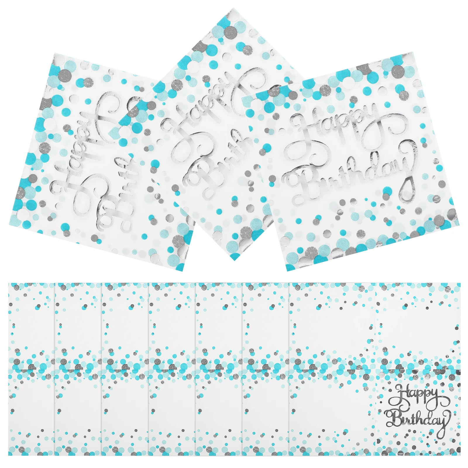 40 قطعة أنيقة الأزرق البولكا نقطة الفضة احباط المناديل تنوعا استخدام الزفاف كوكتيل لوازم الحفلات حفلة عيد ميلاد منديل