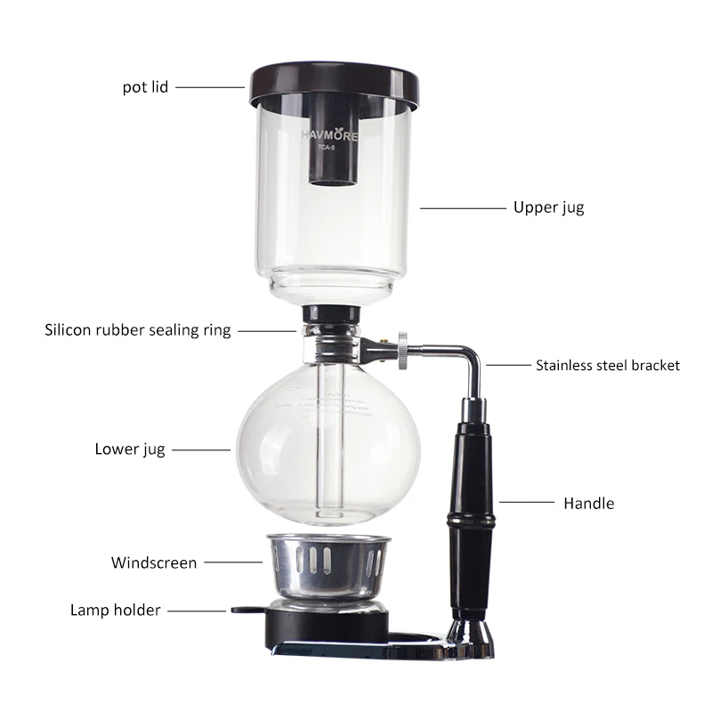 Siphon Coffee Maker 3/5Cups Pots High Quality Coffee Kettle Pot Set Coffee Accessories Barista Tools Maker