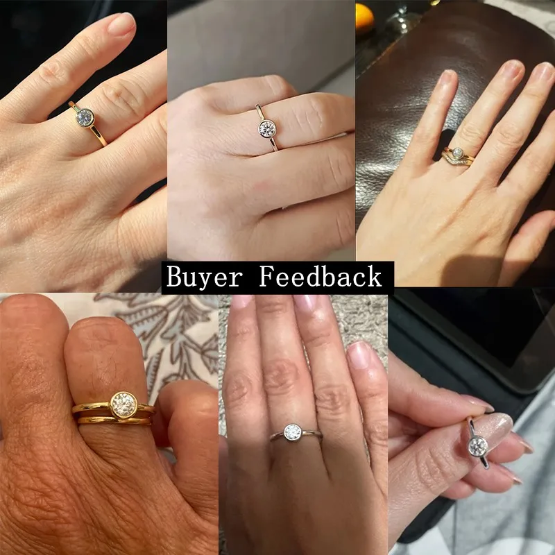0.5CT Moissanite 925 Silver Wedding Band Ring
