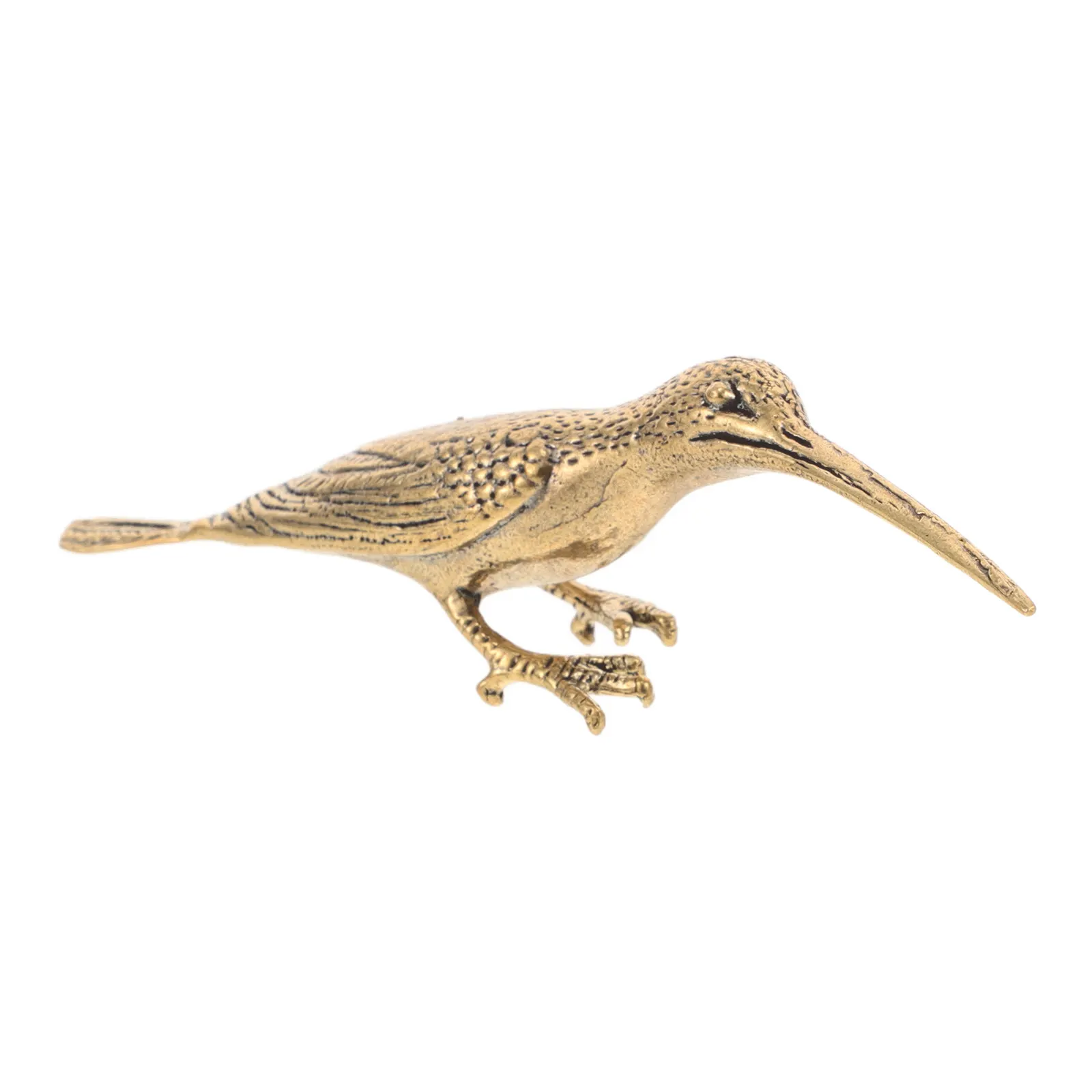Lifelike Brass Hummingbird Sculpture Miniature Bird Decoration Handheld Tea Knife Functional Art Piece Feng Shui Animal Home