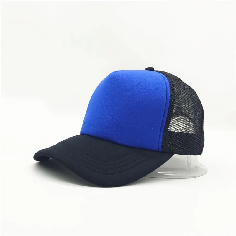 1-teilige Sommer-Trucker-Mütze mit individuellem Logo für Männer und Frauen, Netz-Polyester-Baseballkappe, bedrucktes Netz, Papa-Hüte, verstellbares Sonnenhut-Visier – Detail 28