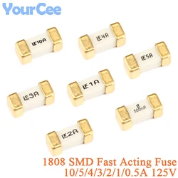 50PCS/5PCS 1808 SMD Fast Acting Fuse SMD Fuse 10A 5A 4A 3A 2A 1A 0.5A 125V 0451002.MRL 04510 0451001.MRL 0451003.MRL 0451005.MRL
