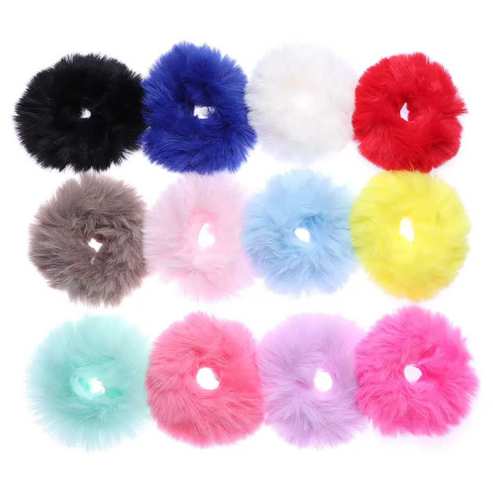 

Fuzzy Hair Bobbles Women and Girls Hair Accessories Elastic Hair Bands Ponytail Holders Fur Hair Scrunchies Pom Pom Hair Tie