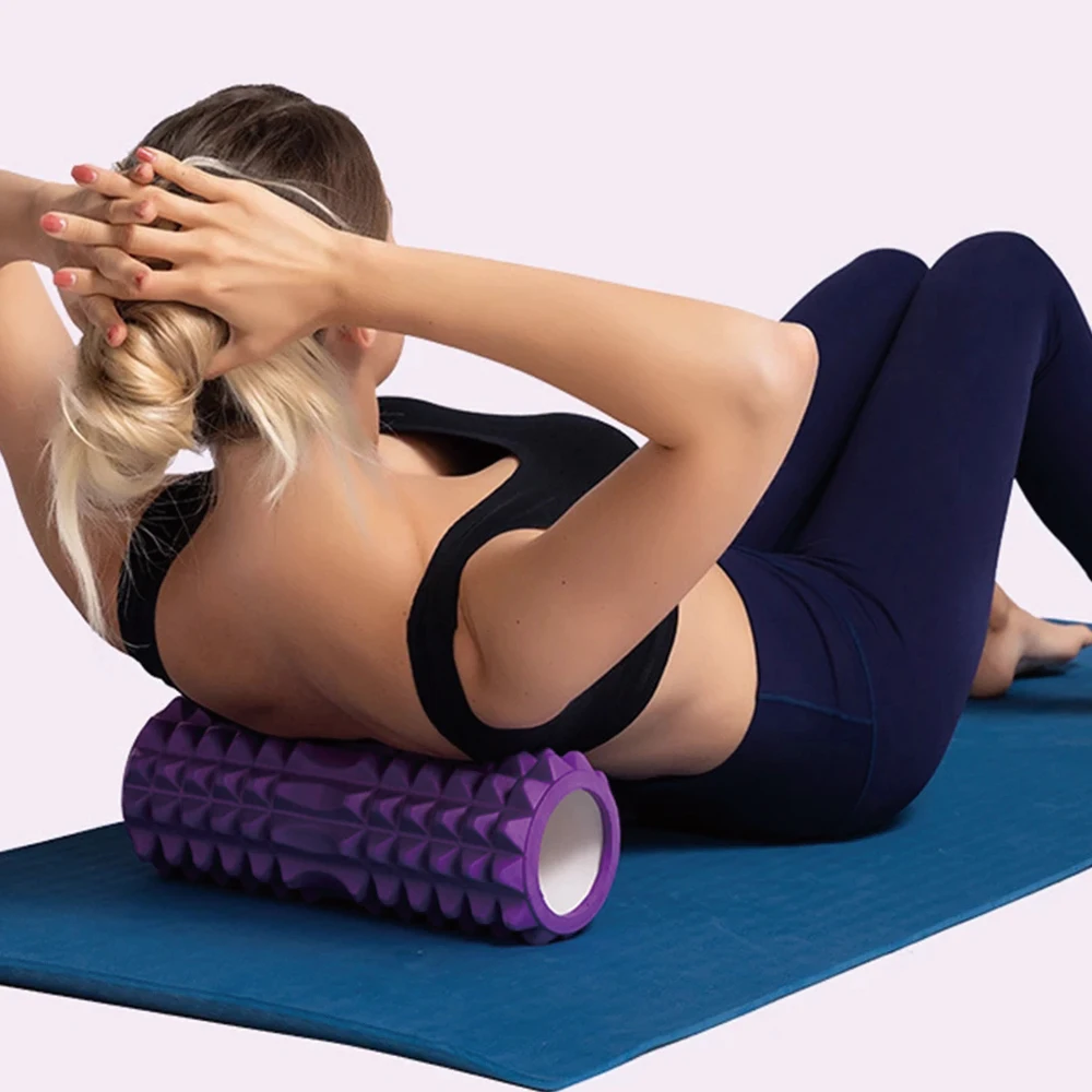 Fitness Pilates Foam Roller Blocks Suit Yoga Column Spiky Massage Ball Muscle Relax Roller Stick Arm Leg Neck Back Training Set