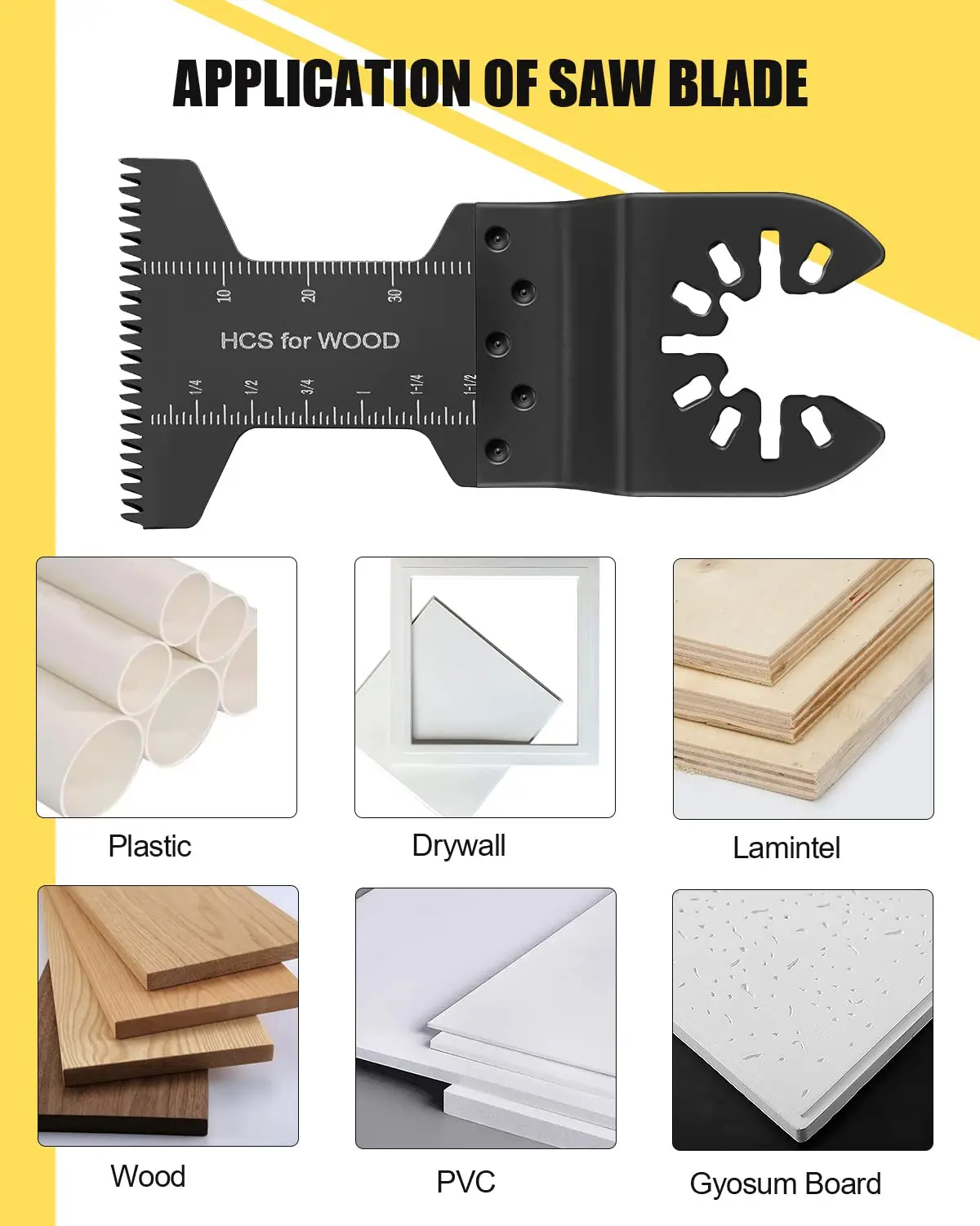 60 szt. Ostrzy do piły oscylacyjnej, ulepszone wersja 2023, wydajny japoński zestaw narzędzi wielofunkcyjnych z długimi zębami i szybkim mocowaniem do plastiku i drewna.