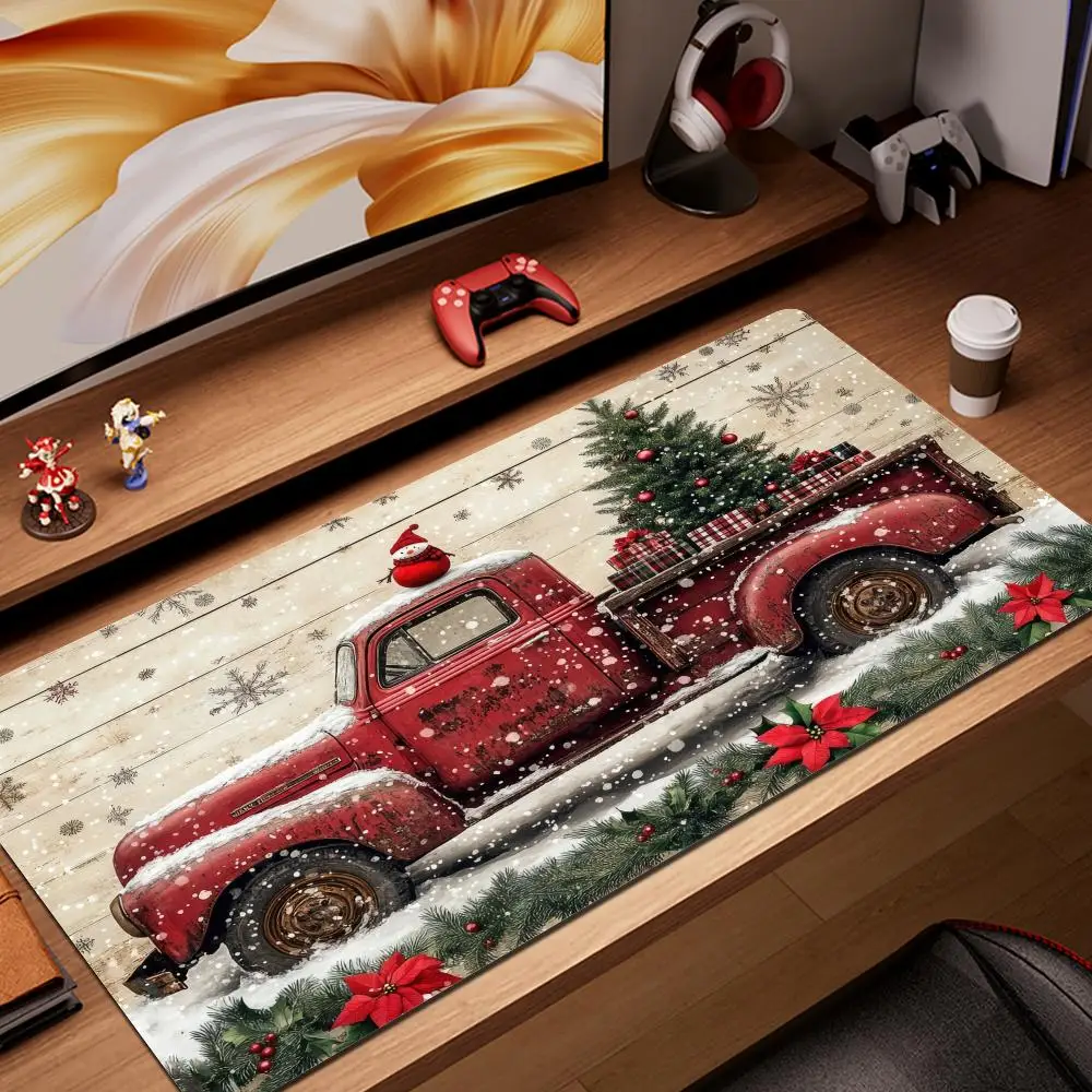 HYBXAXC Merry Christmas Santa Claus Computer Mouse Pad Gaming Accessories Large Mause Printing Deskmat Keyboard Pad Mausepad Pad