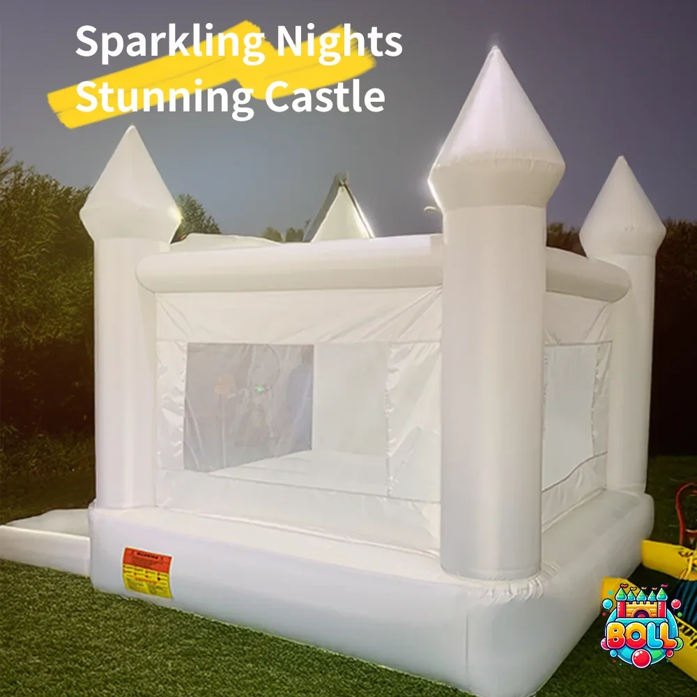 White Jumping Castle 4*3*2.6M Bounce House For Kids Bouncer House Bouncer Trampoline For Kids Gift Wedding House