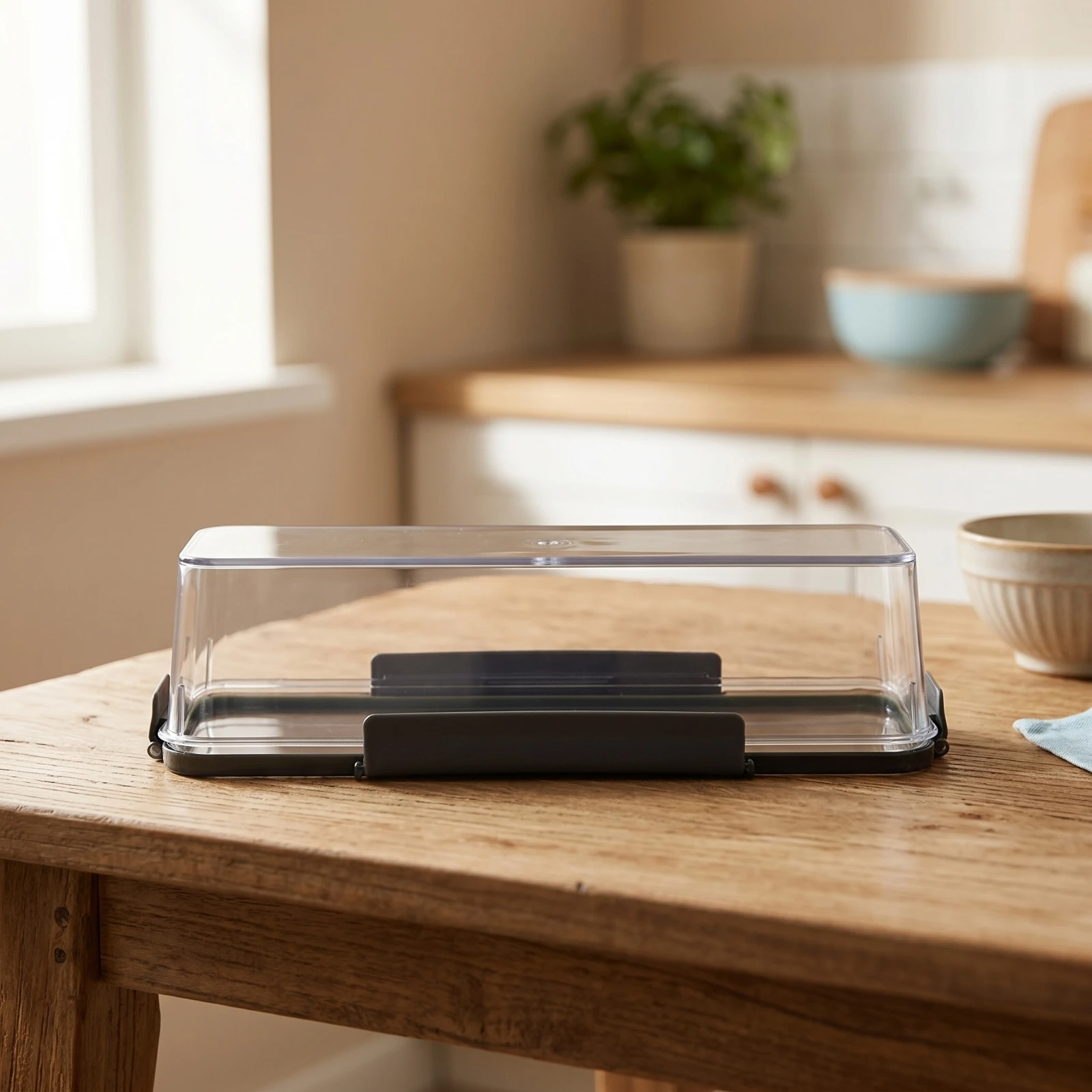 Cake Cake Roll Container with Latch Refrigerator-Safe Swiss Roll Container Dessert Box with Clear Lid Secure Pastry Container